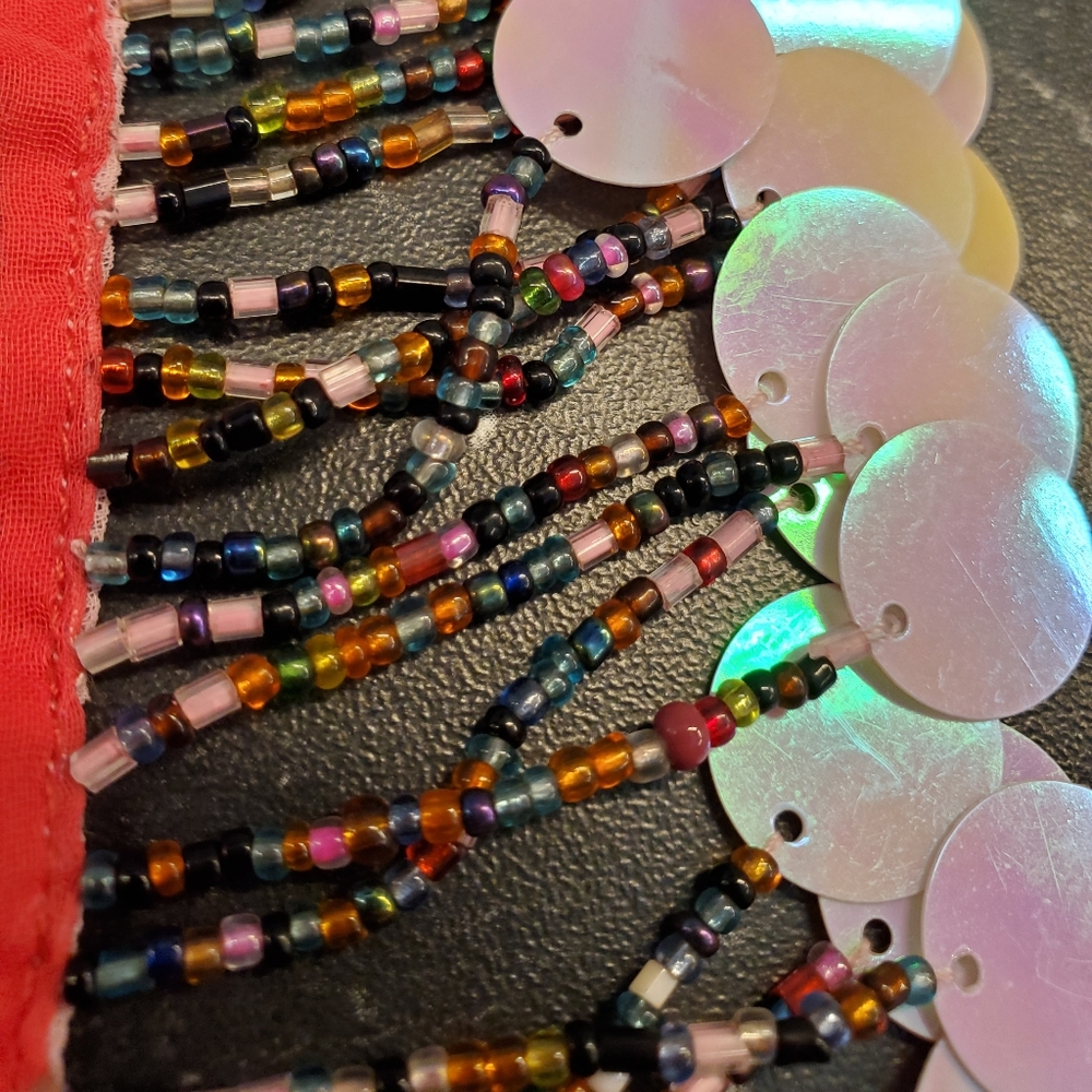 Vintage Beaded Sequence Scarf - Picture 3 of 5